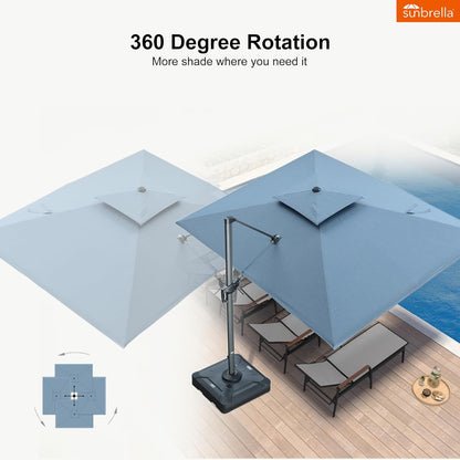 12ft Patio Umbrella with Base Large Outdoor Square Umbrella