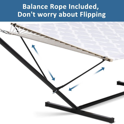 2 Person Hammock with Stand Heavy Duty Portable Dark Grey