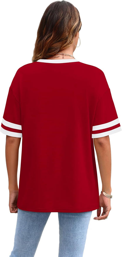 Womens T Shirts Loose Fit Short Sleeve Tees