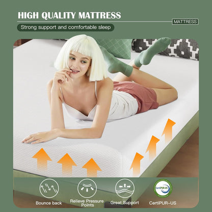Twin 6 Inch Gel Memory Foam Mattress in a Box Medium Firm