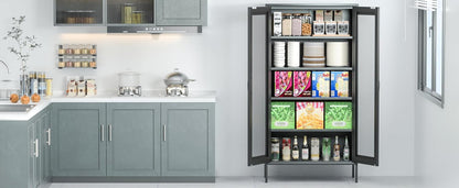 2 Door Storage Sideboard Metal Storage Cabinet with 2 Adjustable Shelf