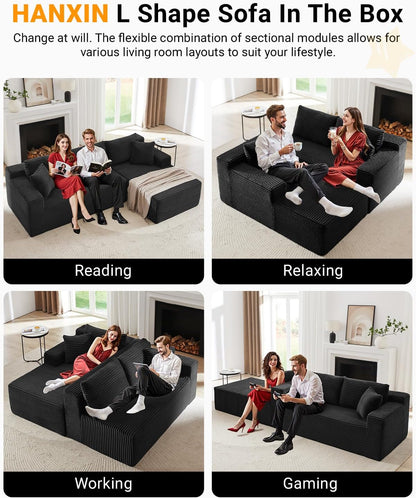 105 Inch Cloud Sectional Couch with Deep Seat