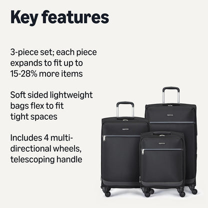 20" Luggage, Softside Suitcase With TSA Lock