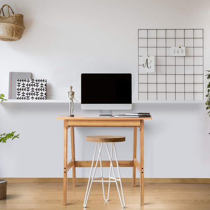 Writing Computer Desk 46" Bamboo Home Office Table with 2 Drawers