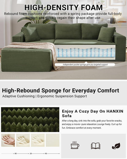 105 Inch Cloud Sectional Couch with Deep Seat