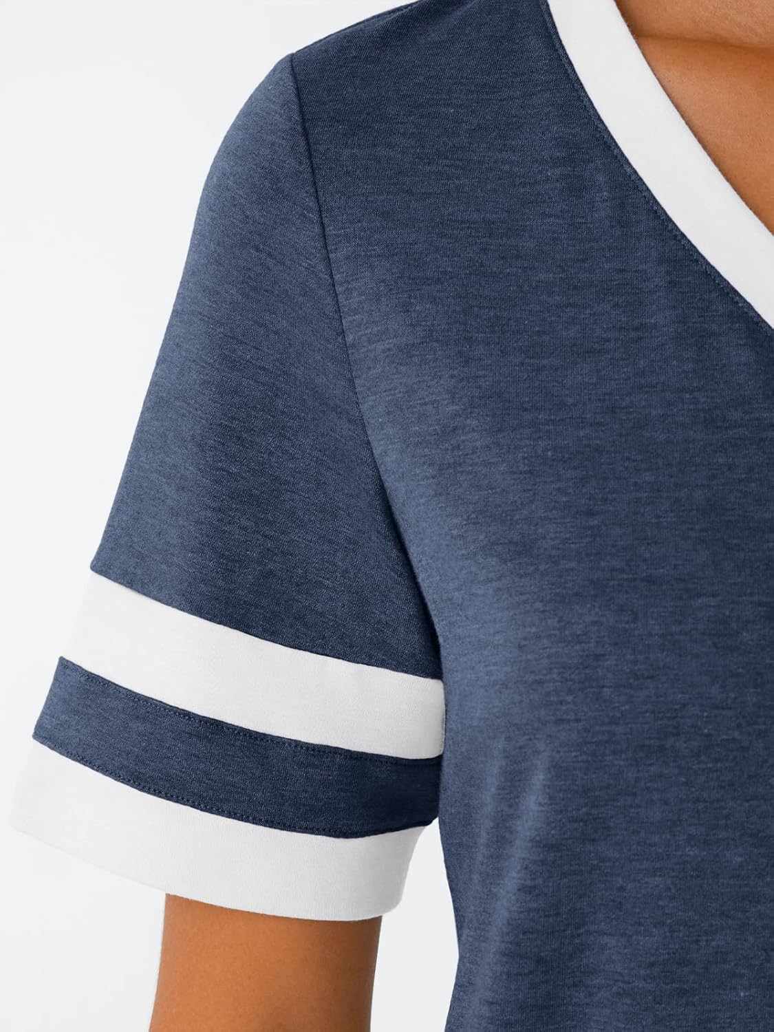 Women's Short Sleeve V Neck T Shirts Trendy Casual Spring Tops