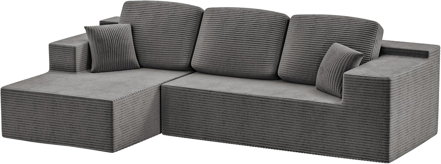 108" Modular Sectional Sofa Boneless Couch with L-Shape Chaise