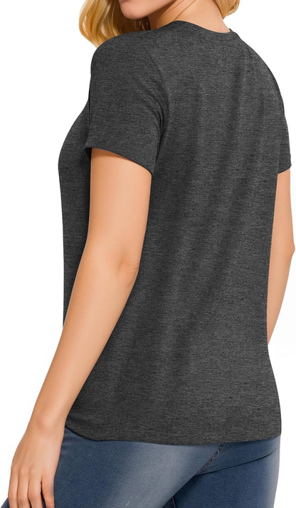 Short Sleeve Crew Neck Casual Shirts Basic Tee Summer Tops