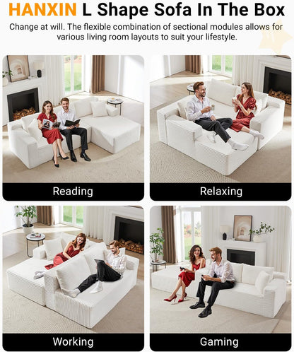 105 Inch Cloud Sectional Couch with Deep Seat