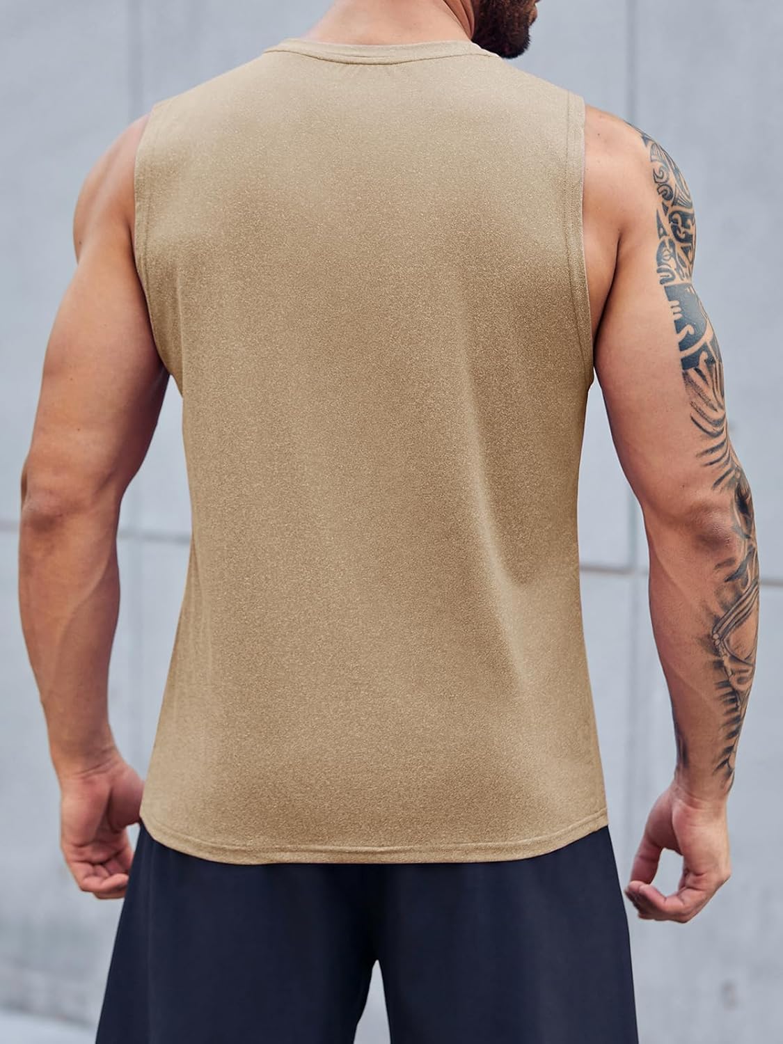 Men's Sleeveless Tank Tops Crewneck Solid Loose Fit Shirt