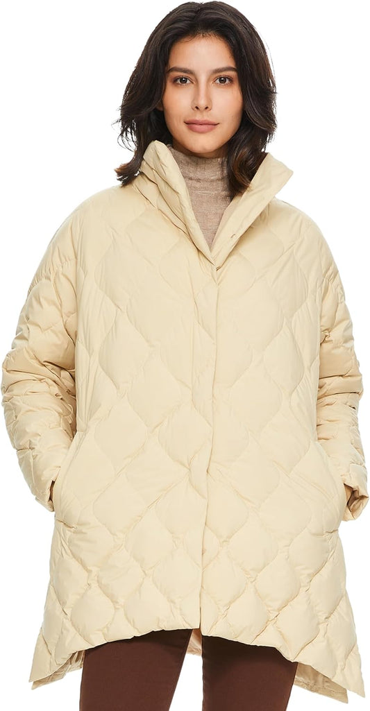 Women’s Oversized Quilted Down Jacket Lightweight Puffer Coat