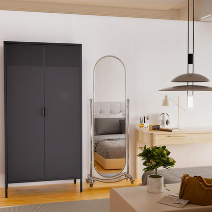 2 Door Storage Sideboard Metal Storage Cabinet with 2 Adjustable Shelf