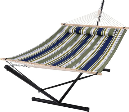 2 Person Hammock with Stand Heavy Duty Portable Dark Grey