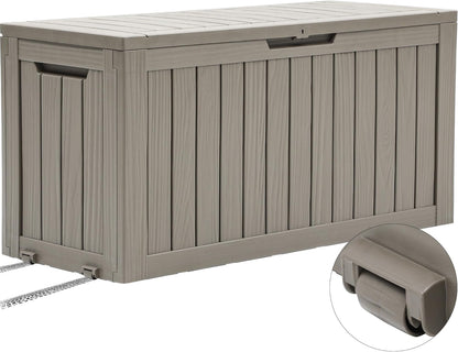 YITAHOME 120 Gallon Large Deck Box Upgraded Resin Outdoor Storage Boxes