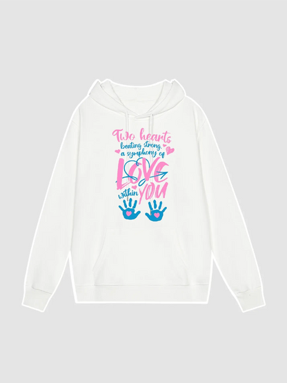 Two Hearts Beating Strong Graphic Hoodie