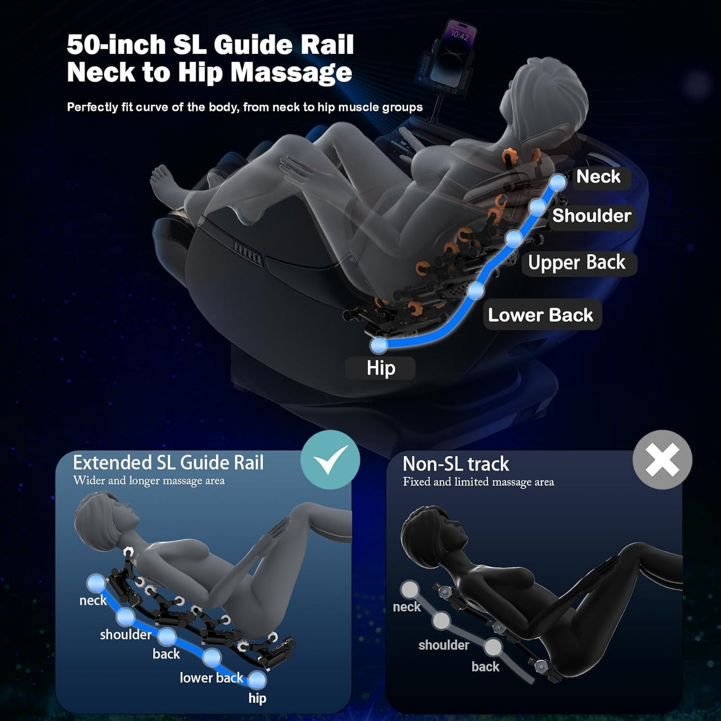 Massage Chair Zero Gravity SL-Track Shiatsu Massage Recliner Chair with Heat AI Control