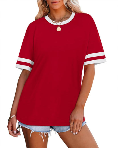 Womens T Shirts Loose Fit Short Sleeve Tees