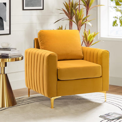 HULALA HOME Velvet Accent Club Chairs Set of 2