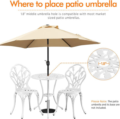 Yaheetech 3-Piece Outdoor Bistro Set w/Floral Design