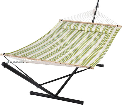 2 Person Hammock with Stand Heavy Duty Portable Dark Grey
