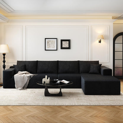 107.5" Cloud Modular Sectional Sofa with 1 Ottoman
