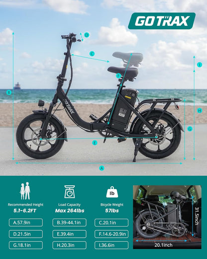 Gotrax 16" Folding E-Bike with Removable Battery 28 Mile Range