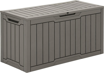 YITAHOME 120 Gallon Large Deck Box Upgraded Resin Outdoor Storage Boxes
