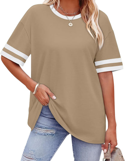 Womens T Shirts Loose Fit Short Sleeve Tees