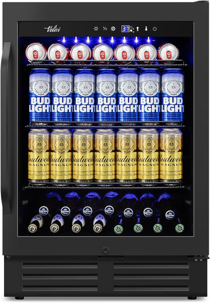 24 Inch Beverage Refrigerator Outdoor Under Counter Beverage Cooler for Patio