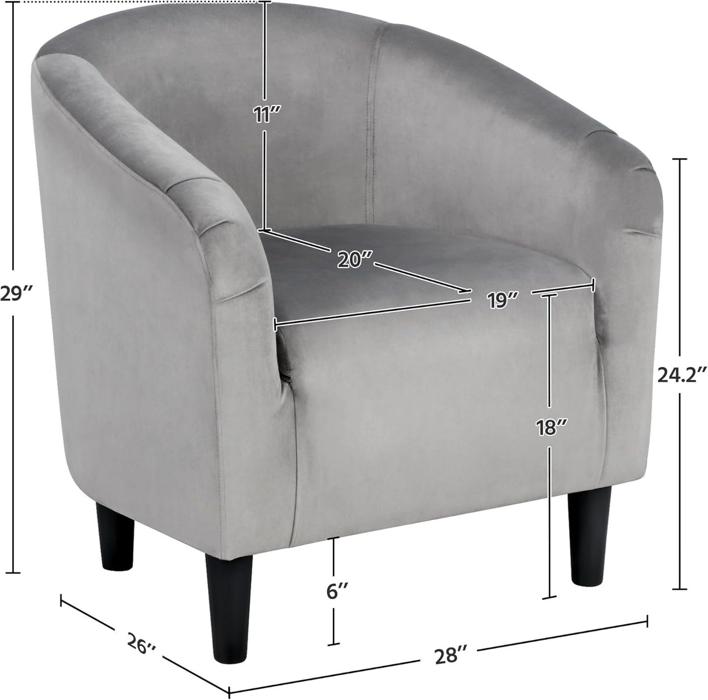 Yaheetech Accent Barrel Chair Boucle Fabric Club Chair