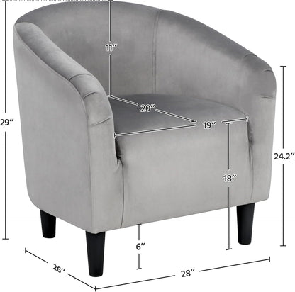 Yaheetech Accent Barrel Chair Boucle Fabric Club Chair