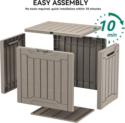 YITAHOME 120 Gallon Large Deck Box Upgraded Resin Outdoor Storage Boxes