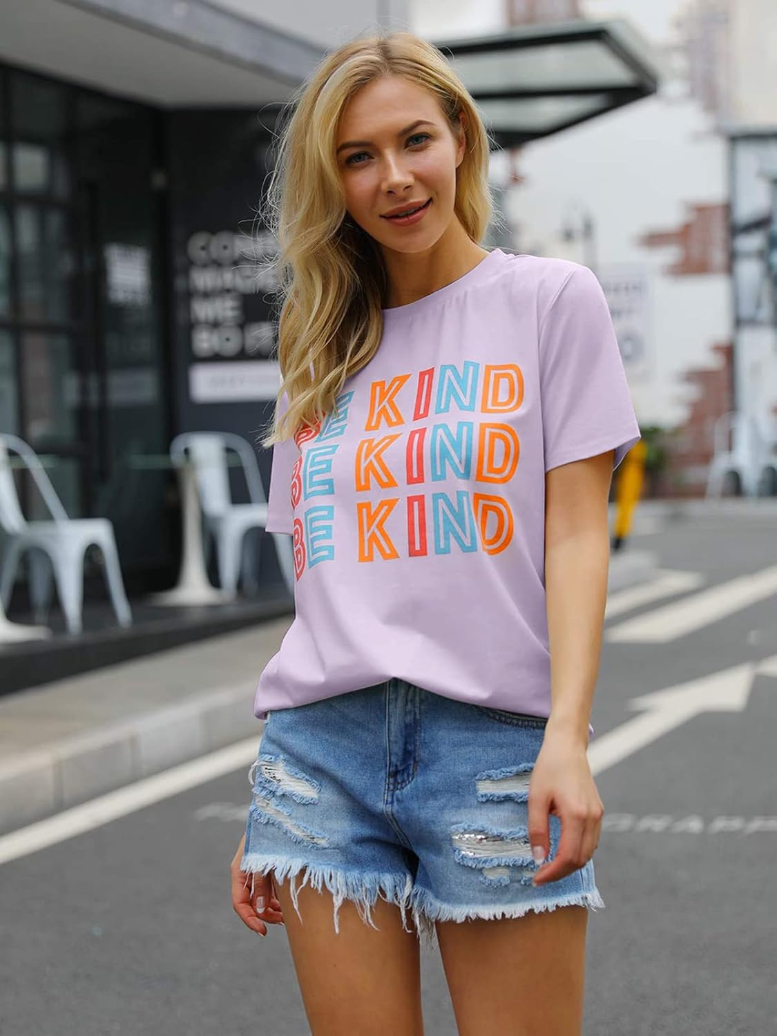 Womens Be Kind Shirt Short Sleeve Graphic Tees