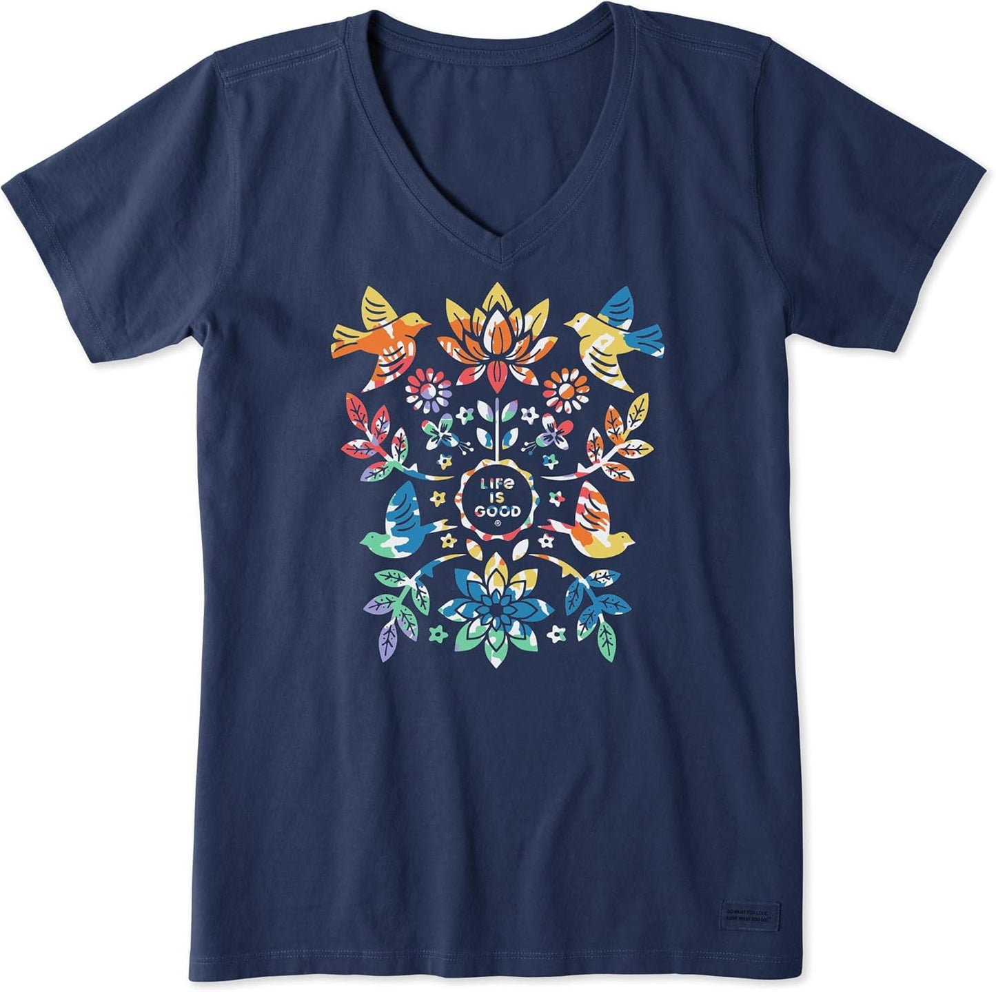 Short Sleeve Cotton Graphic T-Shirts Folk Art Garden Tie Dye