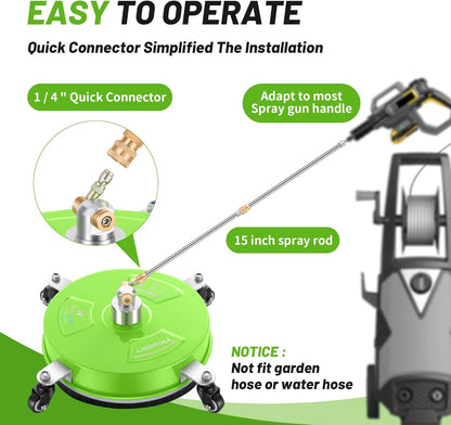 14" Pressure Washer Surface Cleaner with 4 Wheels