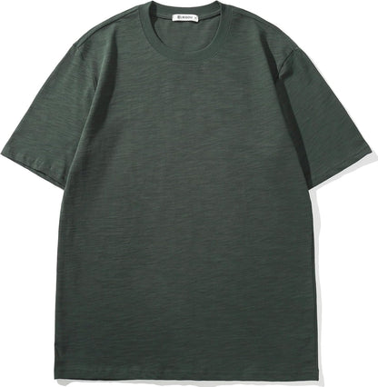 Cotton Loose Fit Thick T-Shirt Heavy Weight Crewneck Tees for Men