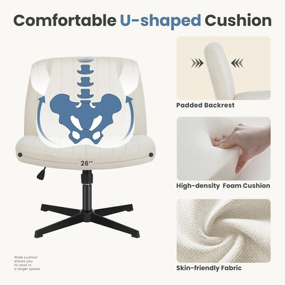 DUMOS Criss Cross Chair Legged Office Wide Comfy Desk Seat