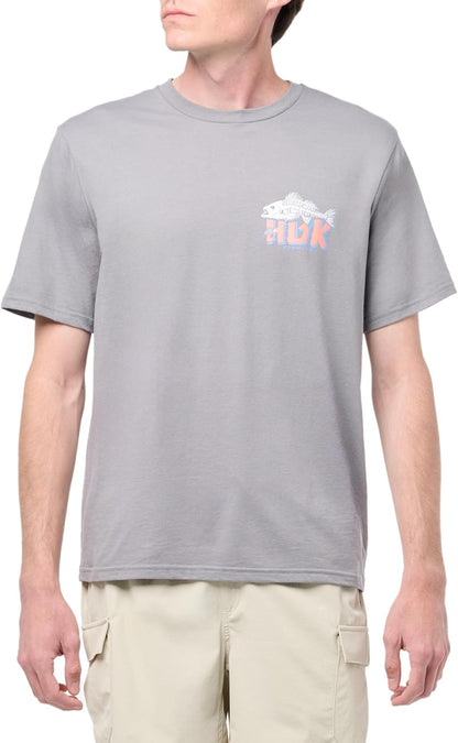 Men Fishing Graphic Tee Performance Short Sleeve Quick-Dry
