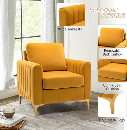 HULALA HOME Velvet Accent Club Chairs Set of 2