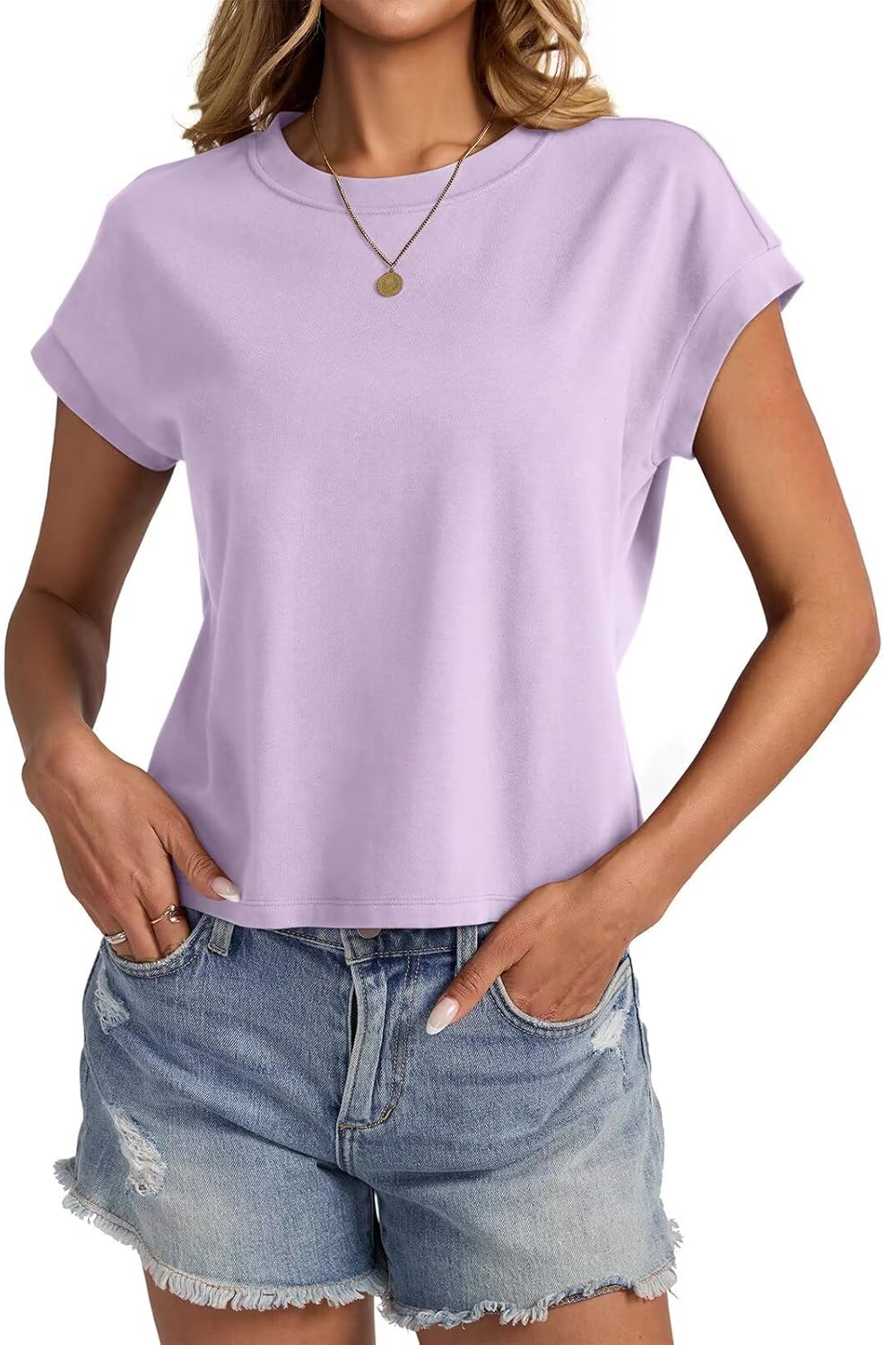 Womens Cap Sleeve Crop Tops Cotton T Shirts