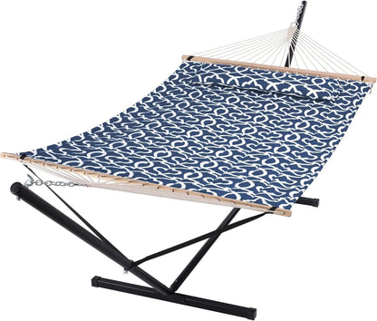 2 Person Hammock with Stand Heavy Duty Portable Dark Grey