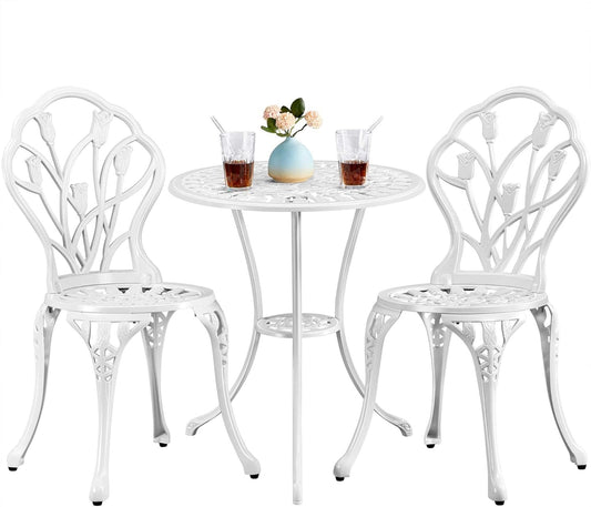 Yaheetech 3-Piece Outdoor Bistro Set w/Floral Design