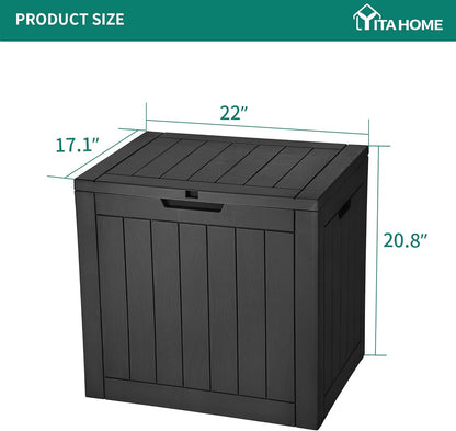 YITAHOME 120 Gallon Large Deck Box Upgraded Resin Outdoor Storage Boxes
