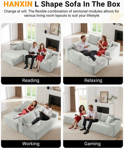 105 Inch Cloud Sectional Couch with Deep Seat