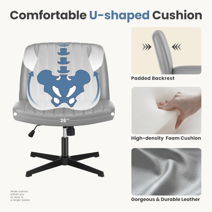 DUMOS Criss Cross Chair Legged Office Wide Comfy Desk Seat