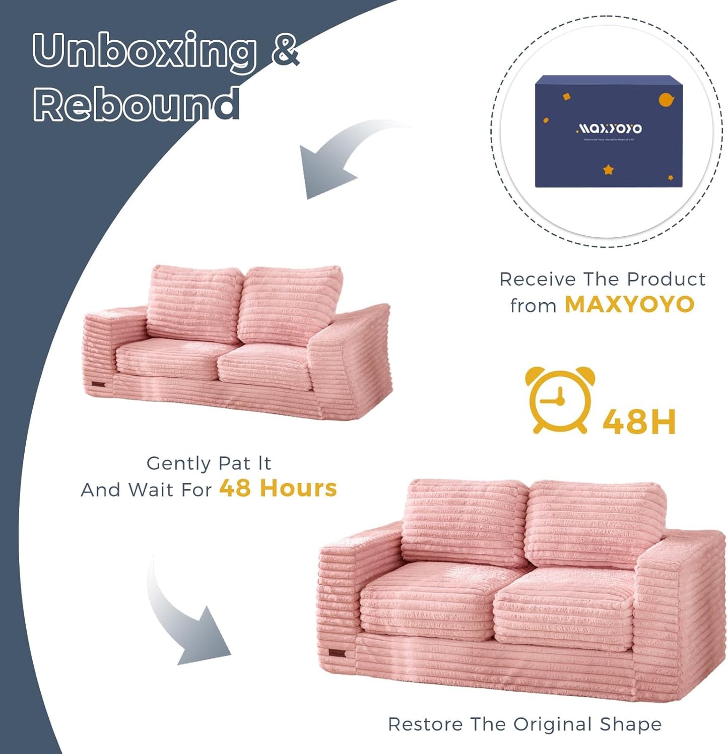 Plush Giant Bean Bag Sofa for Adults Floor Loveseat Chair with Armrests White