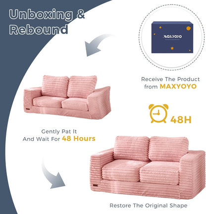 Plush Giant Bean Bag Sofa for Adults Floor Loveseat Chair with Armrests White