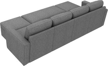 Modular L-Shaped Sleeper Sofa with Pull-Out Bed and Storage