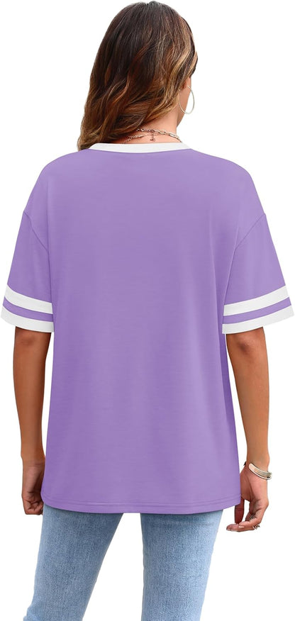 Womens T Shirts Loose Fit Short Sleeve Tees