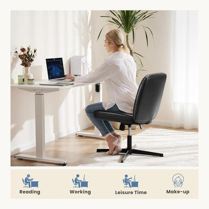 DUMOS Criss Cross Chair Legged Office Wide Comfy Desk Seat